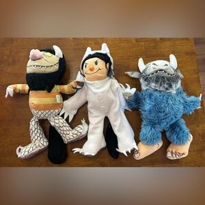 "Where the Wild Things Are" Set of 3 Vintage Plush 1980-Approx 12 inch